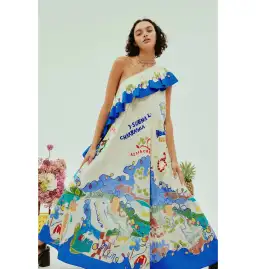 Alemais Nadia One Shoulder Ruffle Dress Multi Size AU 16 for rent on The Volte - image 4