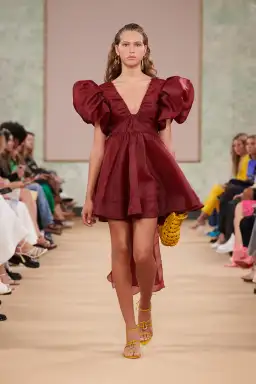 Aje Gretta Organza Mini Dress Burgundy Size 8 for rent on The Volte - image 1