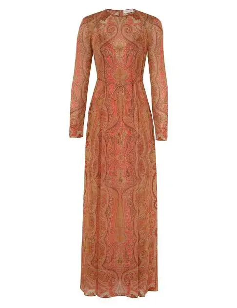 Zimmermann Tranquility Sheath Dress in Red Paisley Size 0 / AU 8 for rent on The Volte - main image