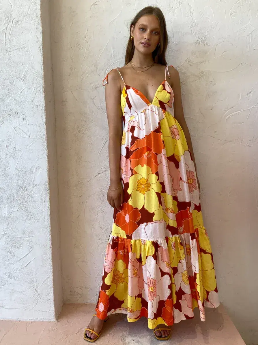 Steele Farida Maxi Dress Floral Size AU 8 for rent on The Volte - main image