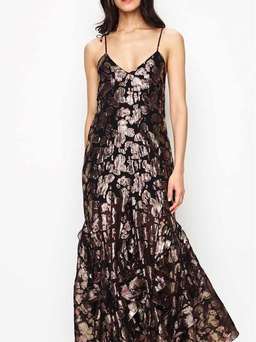 Alice McCall Dress - low cut criss cross back metallic size 8