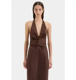 Sir The Label Como Twist Dress in Chocolate Size 3 / AU 12 for rent on The Volte - image 3