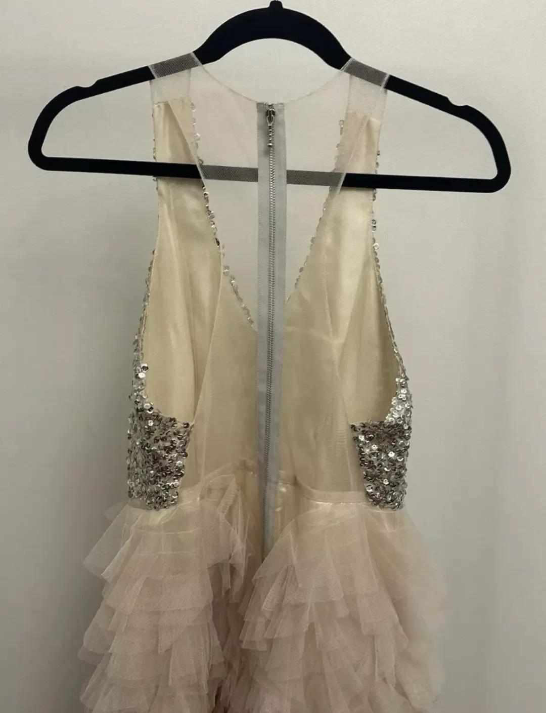 Eileen Kirby Lilly Mini Dress Nude and Silver Size AU 8 for rent on The Volte - main image