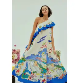 Alemais Nadia One Shoulder Ruffle Dress Multi Size AU 14 for rent on The Volte - image 4