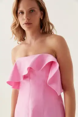 Aje Shallows Strapless Gown Pink Size 16 for rent on The Volte - image 4