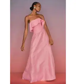 Aje Shallows Strapless Gown Pink Size 16 for rent on The Volte - image 1