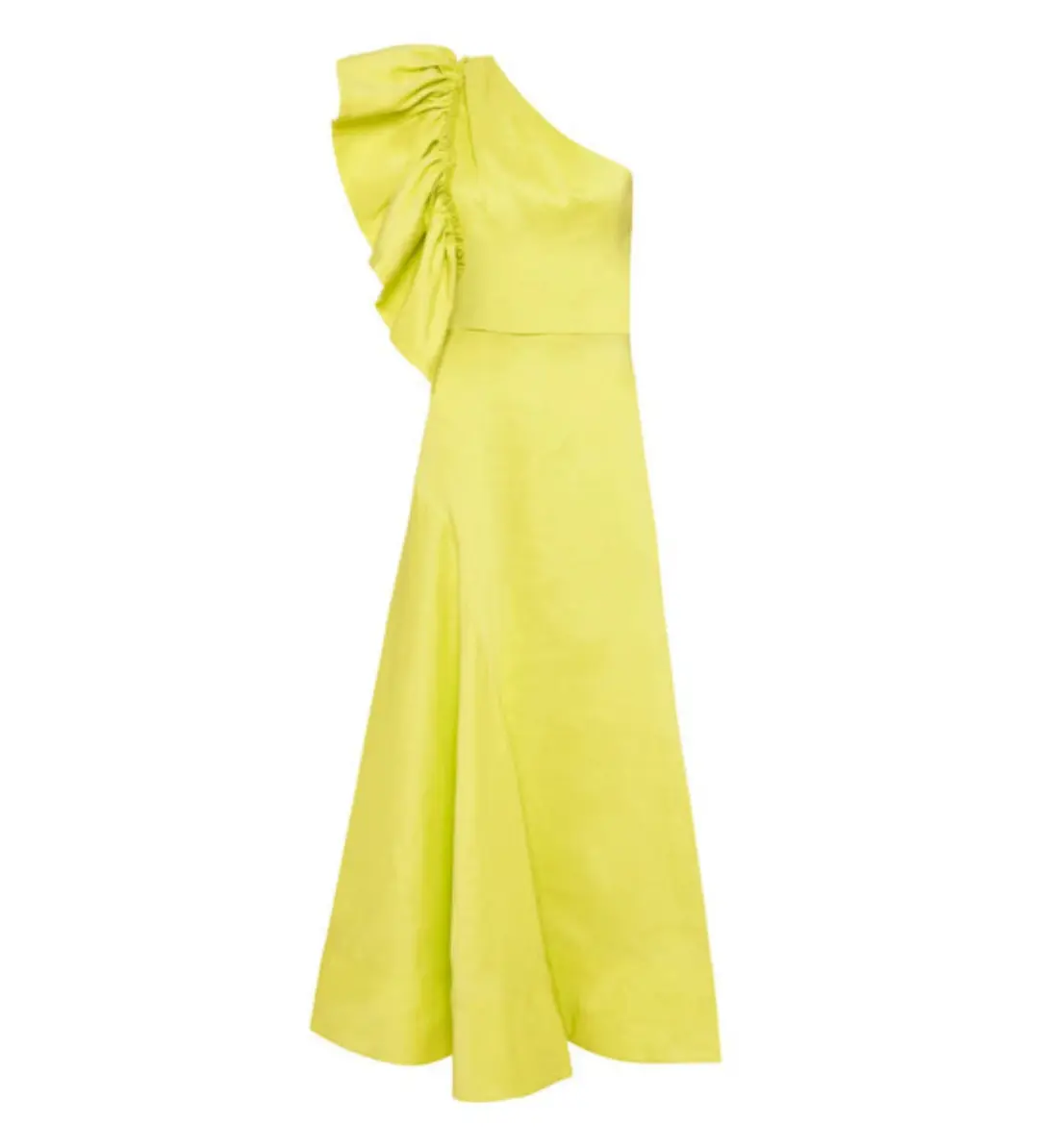 Aje Bonjour Asymmetric Midi Dress Lime Green Size 16 for rent on The Volte - main image