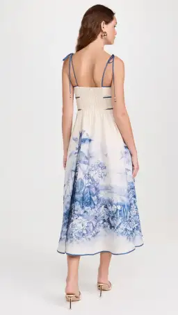 Zimmermann Wylie Picnic Midi Dress Blue Palm Size 2 / AU 12 for rent on The Volte - image 2