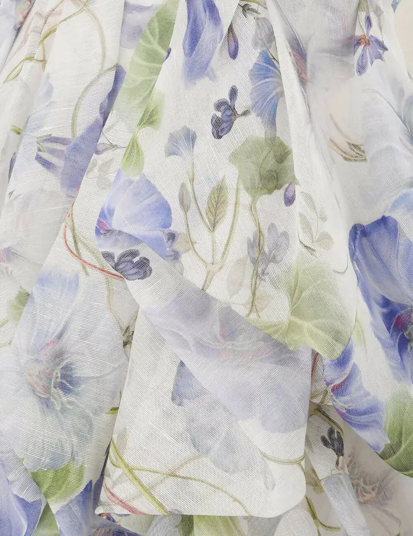 Zimmermann Natura Draped size 12 purple floral for rent on The Volte - main image