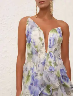 Zimmermann Natura Draped size 12 purple floral for rent on The Volte - image 3