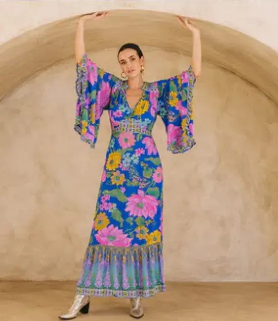 Nine Lives Bazaar Celeste Dress in Serenity for rent on The Volte - main image