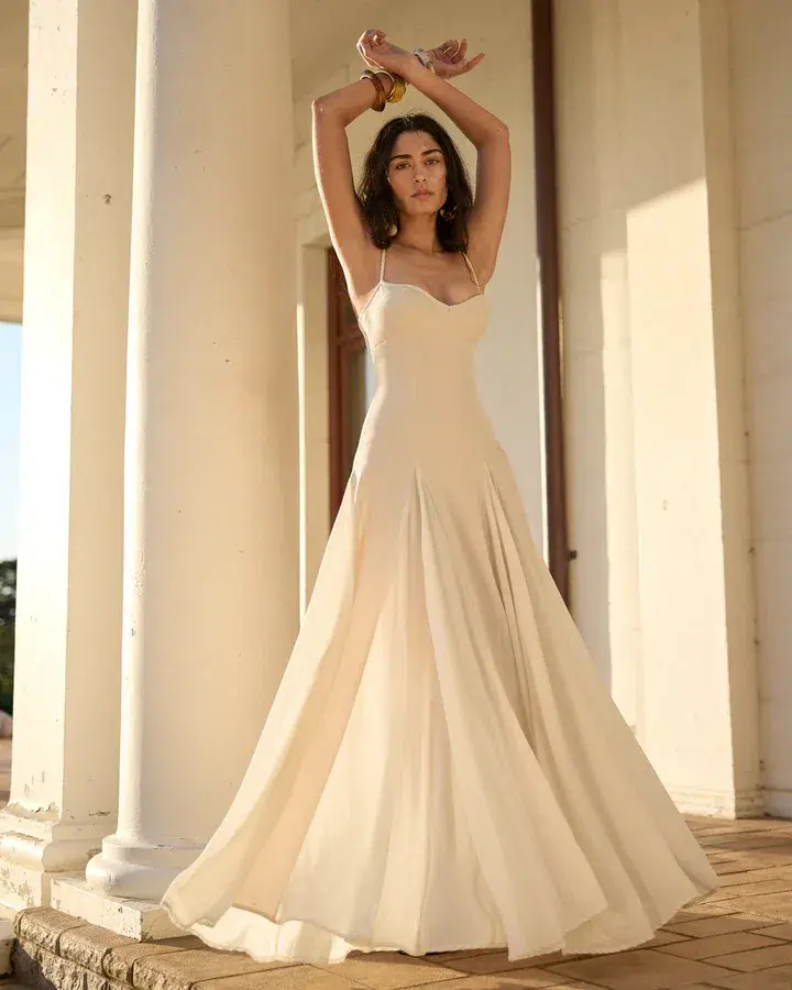 Arcina Ori Paloma Dress in Stone Size 8 for rent on The Volte - main image