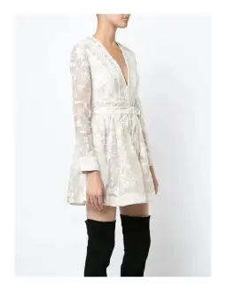 Zimmermann Rife Embroidered Dress Cream Size 2 / AU 12