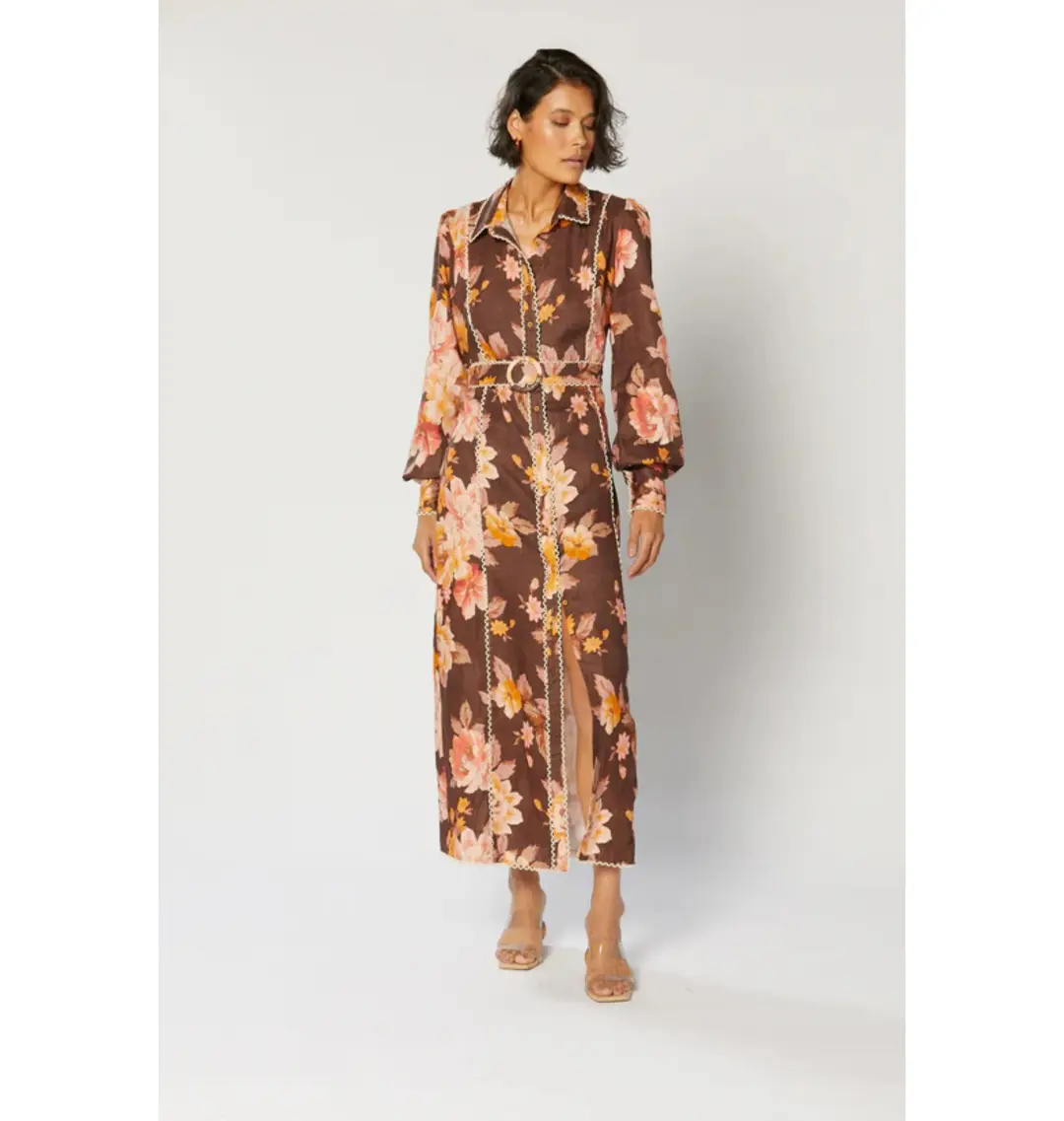 Winona Dahlia Button Maxi Dress Floral Size AU 12 for rent on The Volte - main image