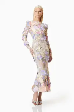 Elliatt Shannon 3D Floral Midi Dress In Purple Size AU 8 for rent on The Volte - image 6