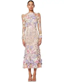 Elliatt Shannon 3D Floral Midi Dress In Purple Size AU 8 for rent on The Volte - image 5