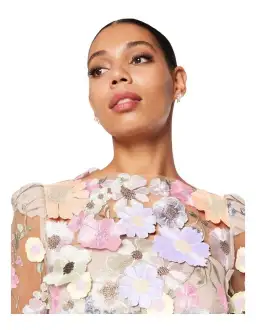 Elliatt Shannon 3D Floral Midi Dress In Purple Size AU 8 for rent on The Volte - image 4