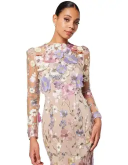 Elliatt Shannon 3D Floral Midi Dress In Purple Size AU 8 for rent on The Volte - image 3