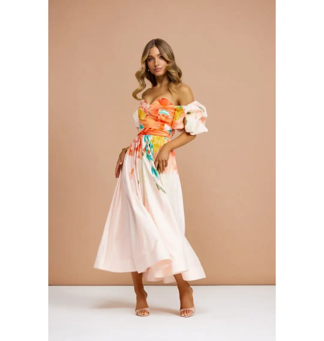 Leo Lin Maevis Midi Dress Euphoria Print Size AU 10 for rent on The Volte - main image