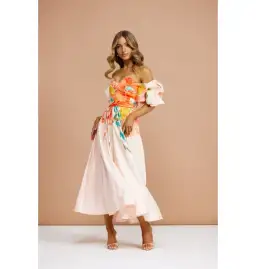 Leo Lin Maevis Midi Dress Euphoria Print Size AU 10 for rent on The Volte - image 3