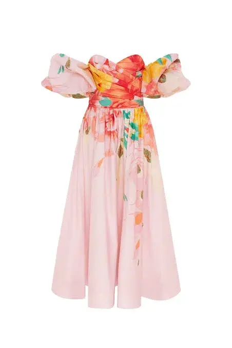 Leo Lin Maevis Midi Dress Euphoria Print Size AU 10 for rent on The Volte - main image