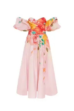 Leo Lin Maevis Midi Dress Euphoria Print Size AU 10 for rent on The Volte - image 4