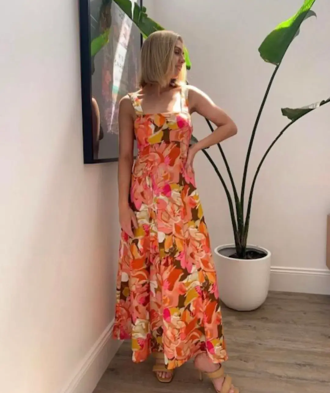 Acler Tate Dress Size 14 Pink Bouquet Maxi for rent on The Volte - main image