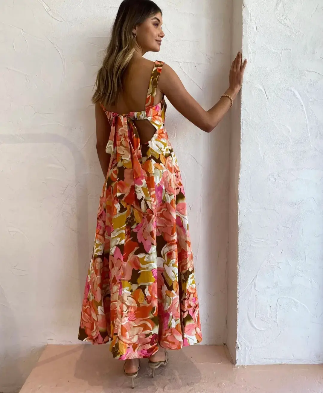 Acler Tate Dress Size 14 Pink Bouquet Maxi for rent on The Volte - main image
