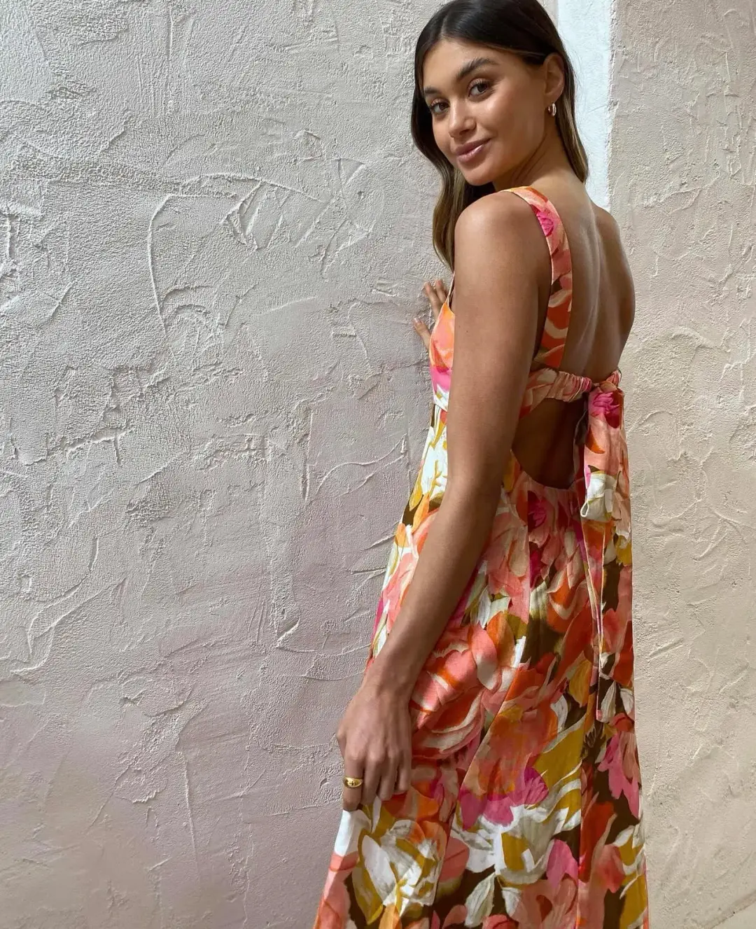 Acler Tate Dress Size 14 Pink Bouquet Maxi for rent on The Volte - main image