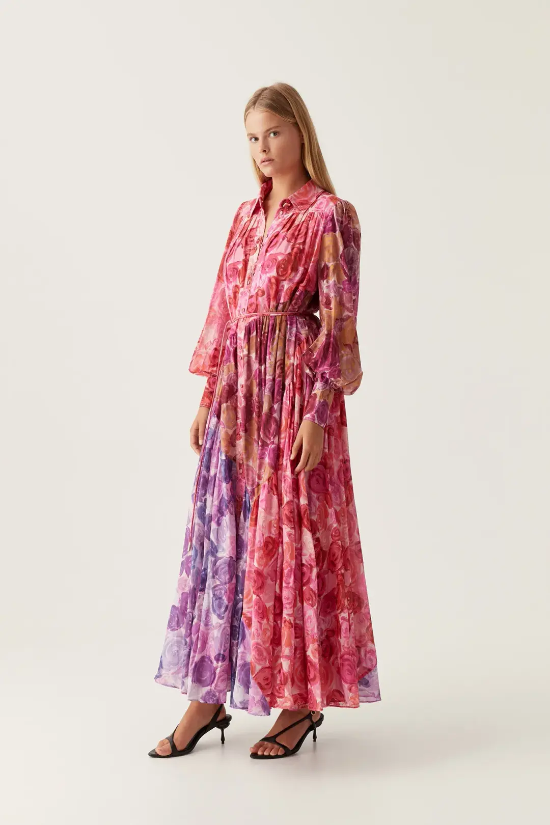 Aje Collisions Smock Maxi Dress Kaleidoscopic Rose Size AU 8 for rent on The Volte - main image