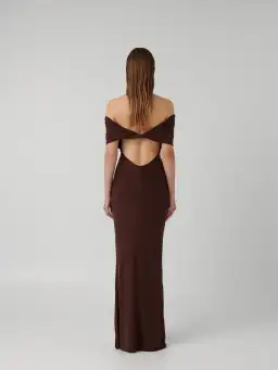 Effie Kats Viela Gown Cocoa Brown Size M / AU 10 for rent on The Volte - image 3