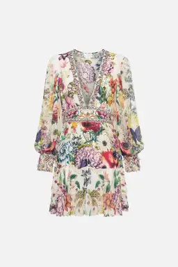 Camilla Button Front Frill Mini Dress in Queens Bee Hive Size XS / AU 8 for rent on The Volte - image 5