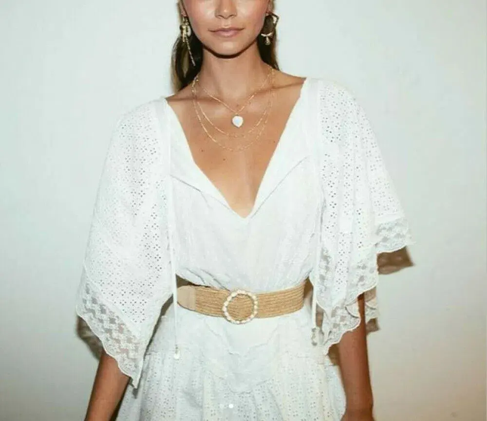 Tigerlily Elati Broderie Lace Onesie Playsuit White for rent on The Volte - main image