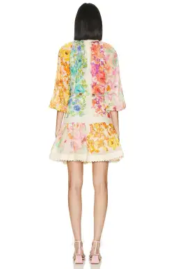 Zimmermann Raie Lantern Mini Dress Multi Floral Size 3 / AU 14 for rent on The Volte - image 3