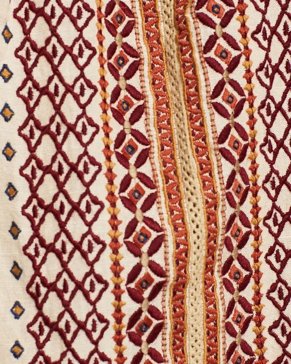 Tigerlily Dellah Embroidered Linen Long Sleeve Blouse Multi Size 12 for rent on The Volte - main image