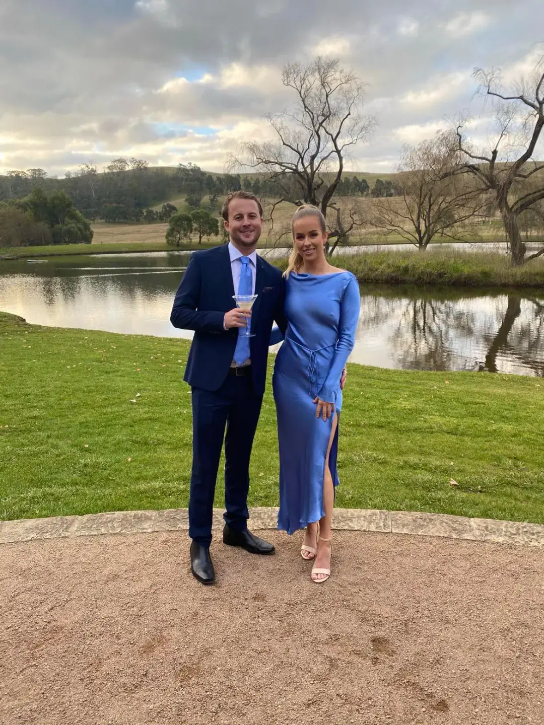 Bec & Bridge Delphine Long Sleeve Midi Dress Blue Size 8 for rent on The Volte - main image