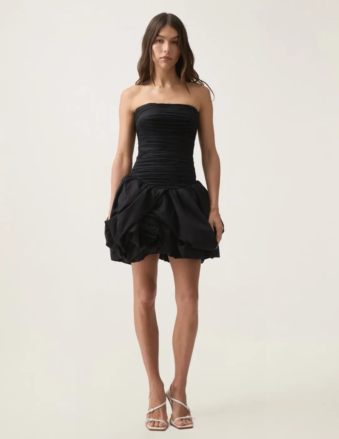 Aje Violette Bubble Hem Mini Dress in Black Size 10 for rent on The Volte - main image