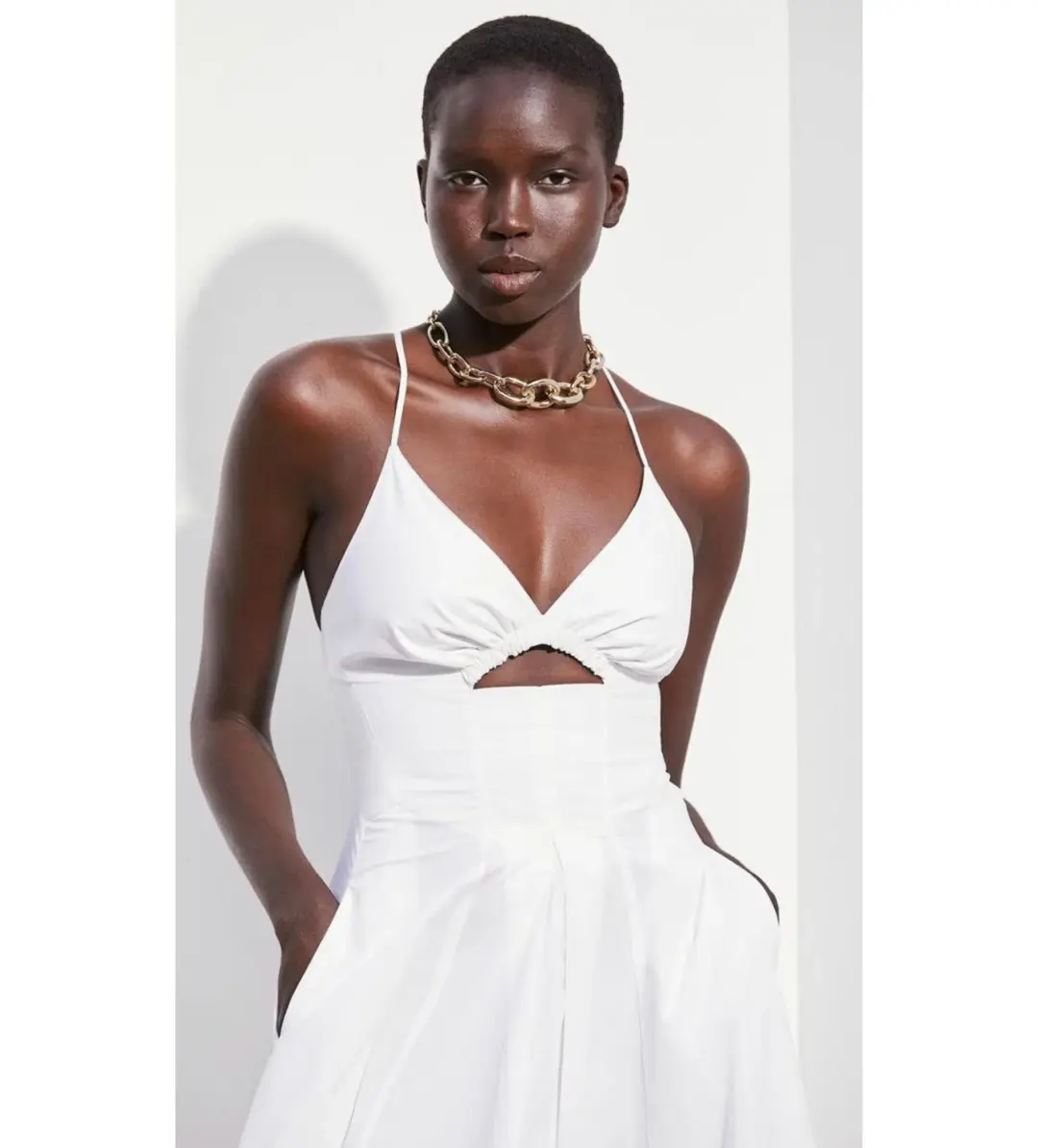 Scanlan Theodore Cotton Strappy Dress White Size 6 for rent on The Volte - main image