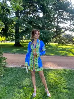 Alemais Linda Mini Dress Blue/Print Size 8 for rent on The Volte - image 1