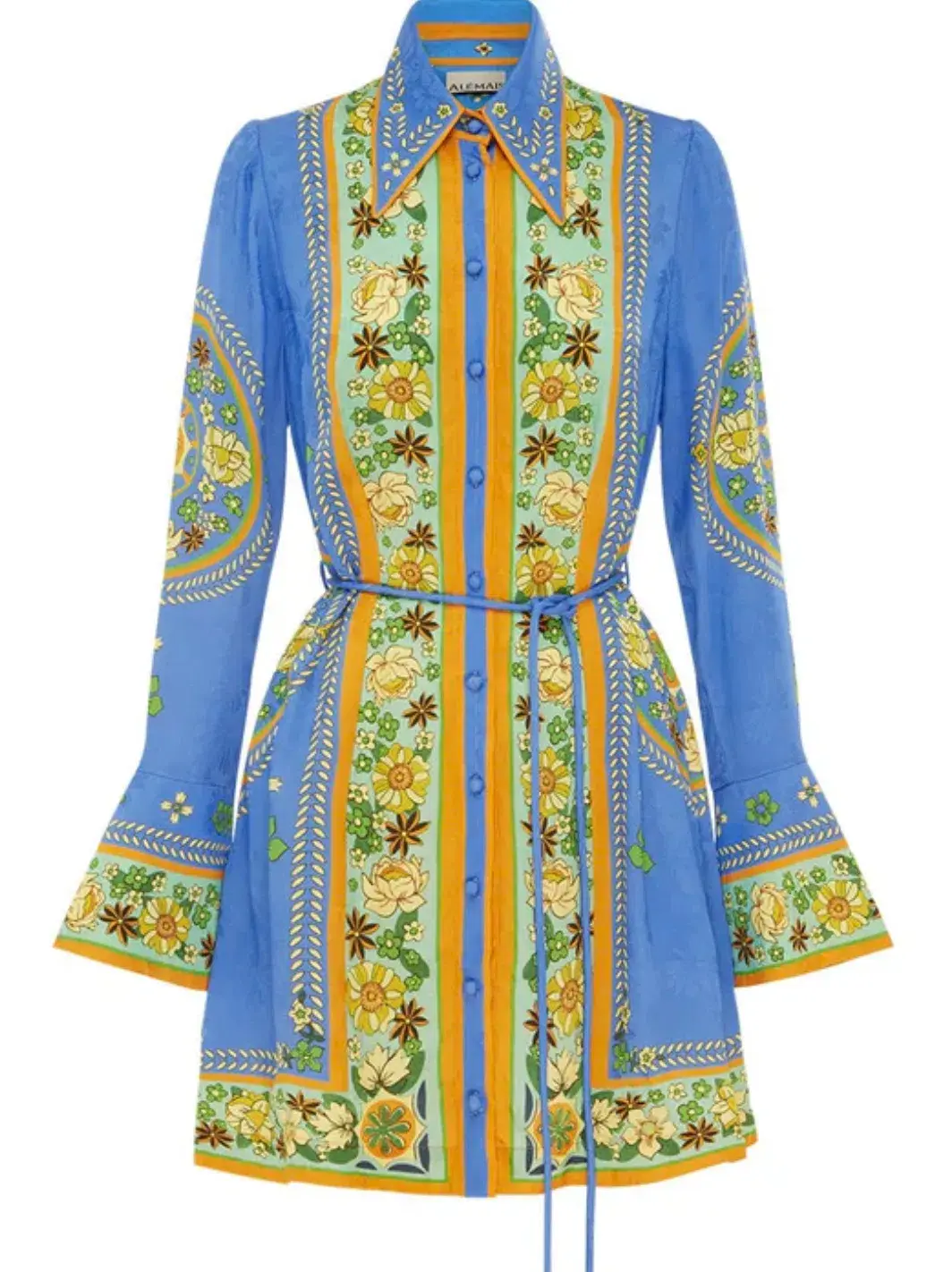 Alemais Linda Mini Dress Blue/Print Size 8 for rent on The Volte - main image