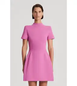 Scanlan Theodore Crepe Knit Peplum Dress Peony Size 8 for rent on The Volte - image 1