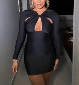 Coperni Jersey Cutout Twisted Mini Dress Black Size 6 for rent on The Volte - image 2