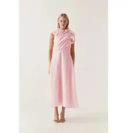 Aje Genesis Midi Dress Soft Pink Size AU 14 for rent on The Volte - image 1
