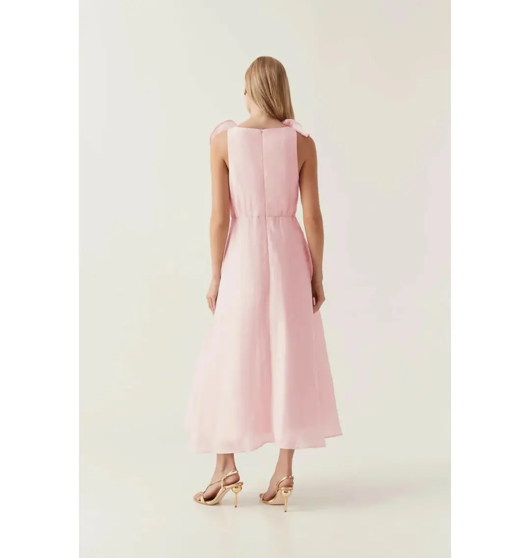 Aje Genesis Midi Dress Soft Pink Size AU 14 for rent on The Volte - main image