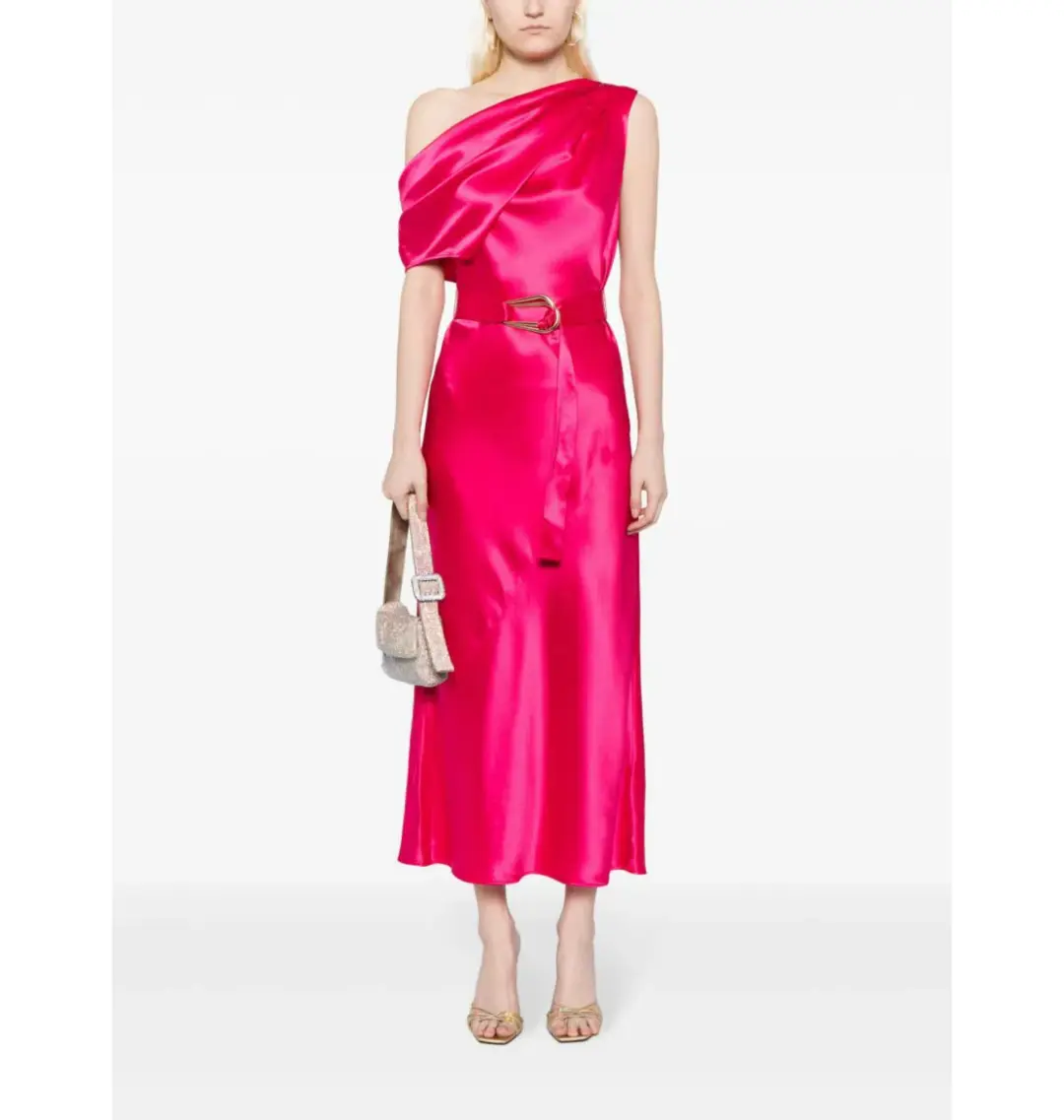 Acler Ellison Off Shoulder Dress Fuchsia Pink Size AU 10 for rent on The Volte - main image