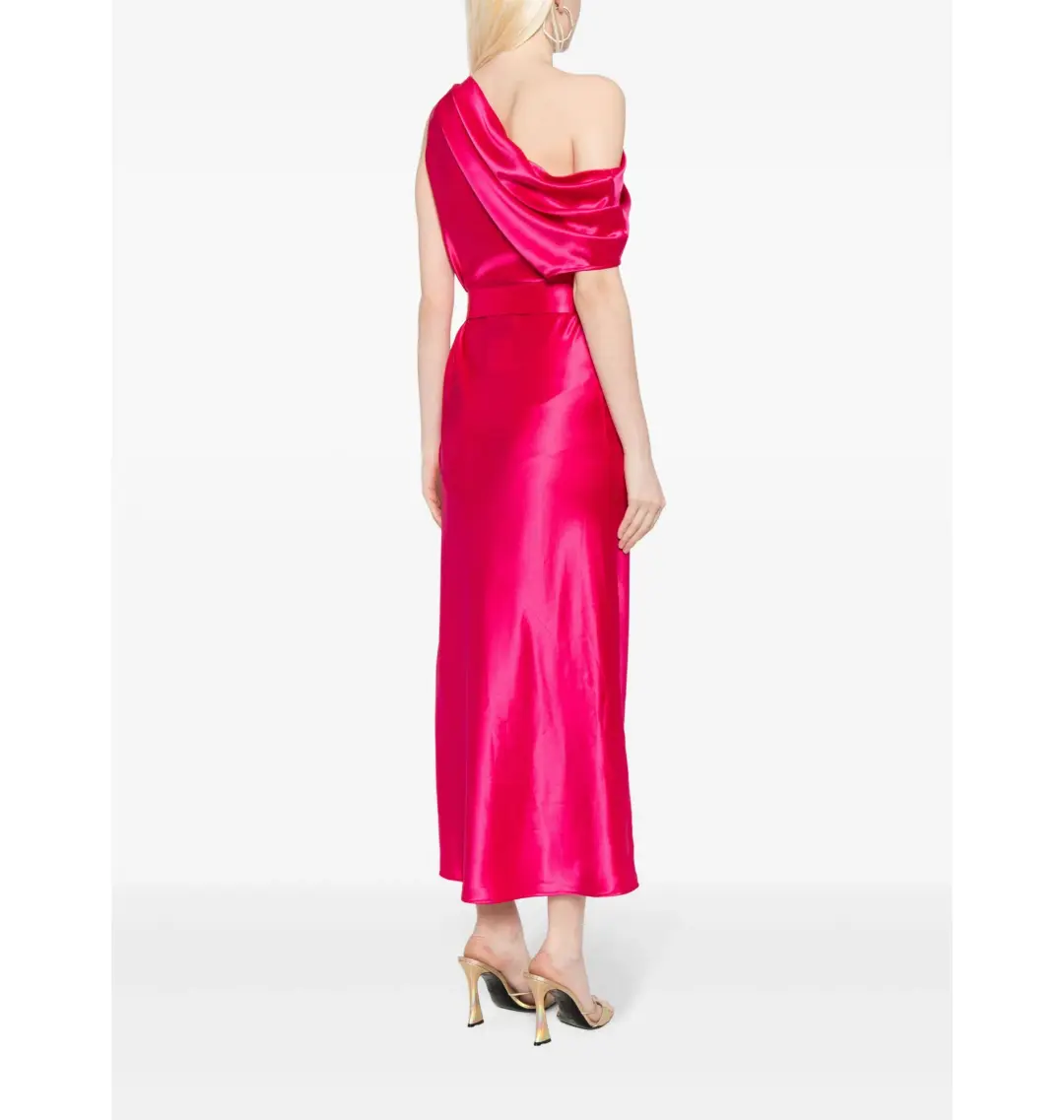 Acler Ellison Off Shoulder Dress Fuchsia Pink Size AU 10 for rent on The Volte - main image