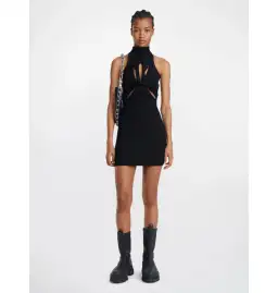 Dion Lee Muscular Twist Knit Mini Dress Black Size AU 6