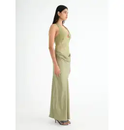 Benni Miko Lace Halter Midi Dress Pear Size AU 8 for rent on The Volte - image 2