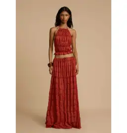 Arcina Ori Juliette Halter Red and Juliette Skirt Red Size S / AU 8 for rent on The Volte - image 1