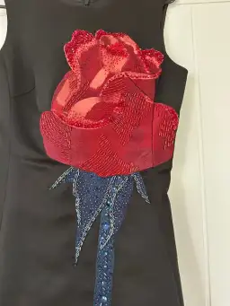 Leo Lin Cleo Embellished Sleeveless Midi Dress Rose Print Size AU 8 for rent on The Volte - image 3